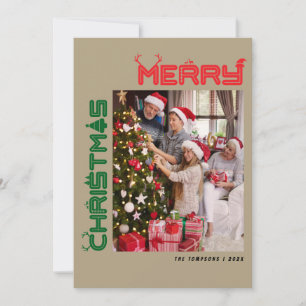 Festividades Cartão de Férias da Família Natal Colorida