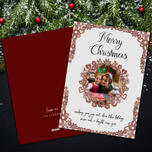 Festividades Cartão de Férias da Família Red Frame Christmas