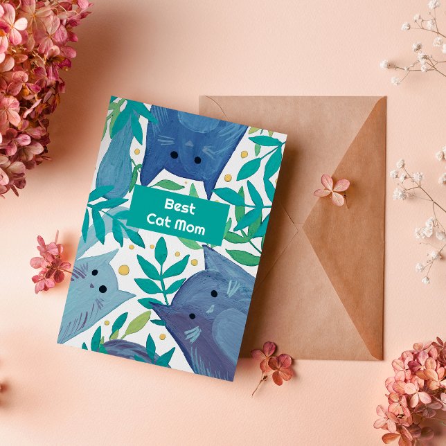 Festividades Cartão de Férias da Melhor Mãe de Gato (Criador carregado)