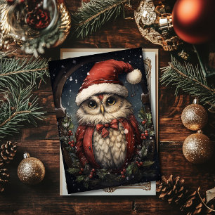 Festividades Cartão de Férias da Santa Owl Flat