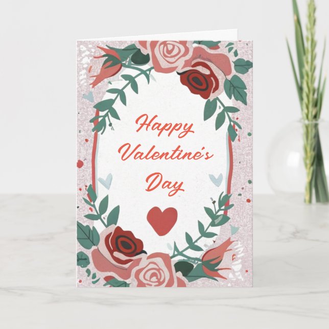 Festividades Cartão de Férias das Rosas Florais do Dia dos Namo (Frente)