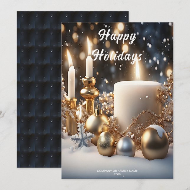 Festividades Cartão de Férias das Velas de Férias (Frente/Verso)