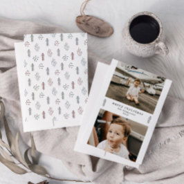 Festividades Cartão de Férias de 2 Fotografias Simples Minimali