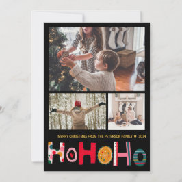 Festividades Cartão de Férias de 3 Fotografias com Saudação de 