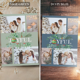 Festividades Cartão de Férias de 4 Fotos para Novos Pais Joyful