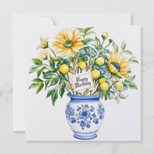 Festividades Cartão de férias de aniversário & buquê de flores