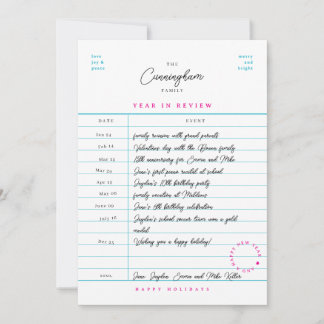 Festividades Cartão de Férias de Ano em Revisão com Design de C