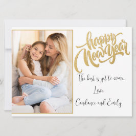 Festividades Cartão de Férias de Ano Novo com Foto