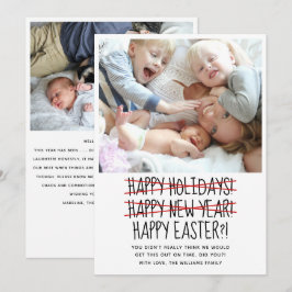 Festividades Cartão de Férias de Ano Novo Engraçado Moderno 2 F