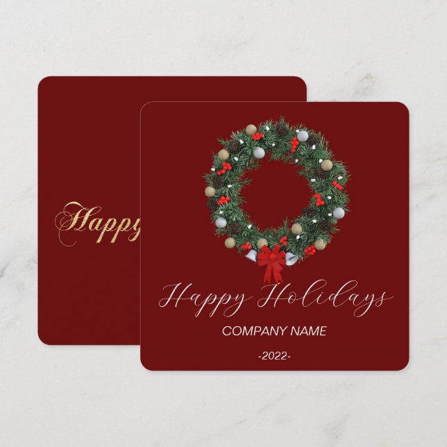 Festividades Cartão de Férias de Aquarela Elegante (Frente/Verso)