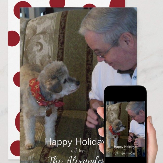 Festividades Cartão de Férias de Bolinhas Vermelha Simples (Criador carregado)