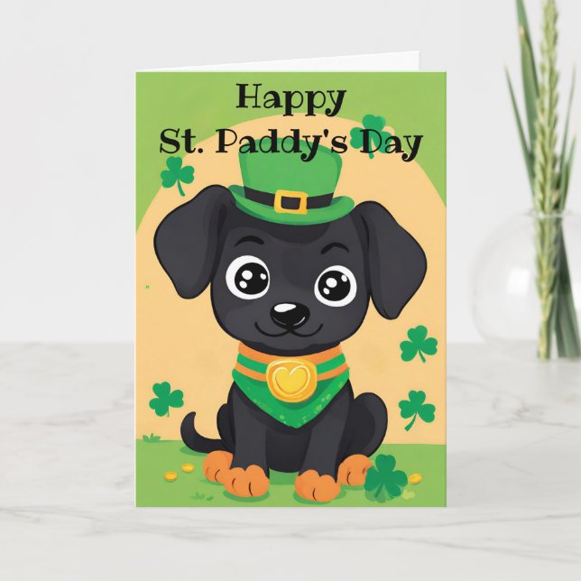 Festividades Cartão de Férias de Cachorrinho Divertido do Dia d (Frente)