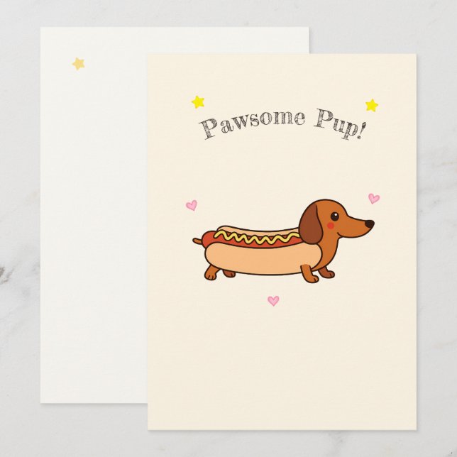 Festividades Cartão de férias de cachorro quente de dachshund b (Frente/Verso)