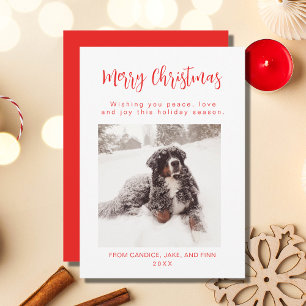 Festividades Cartão de Férias de Cão Vermelho Feliz de Natal