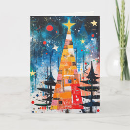 Festividades Cartão de Férias de Design Abstrato