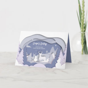 Festividades Cartão de Férias de Empresa Cena de Neve Elegante