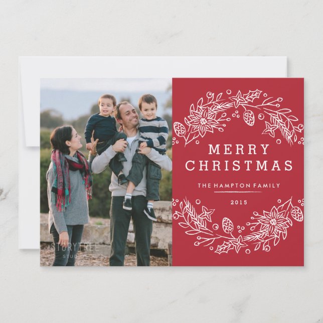 Festividades Cartão de Férias de Férias de Natal - Berry (Frente)