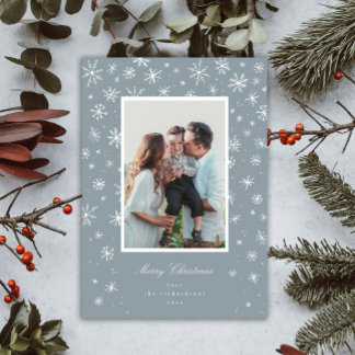 Festividades Cartão de Férias de Floco de Neve Desenhado à Mão