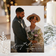 Cartão de Férias de Foto Caprichosa e Casada Feliz