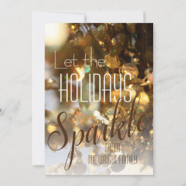 Festividades Cartão de Férias de Foto Clássico Moderno com Bril