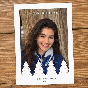 Festividades Cartão de Férias de Foto com Árvores de Pinheiro B