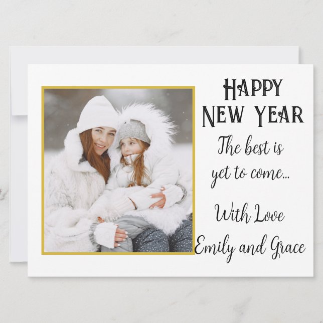 Festividades Cartão de Férias de Foto de Ano Novo (Frente)