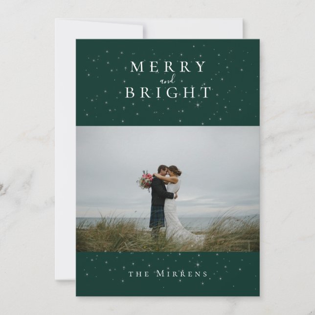 Festividades Cartão de Férias de Foto de Esmeralda de Inverno E (Frente)