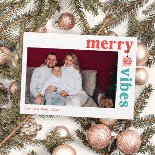 Festividades Cartão de Férias de Foto de Família com Vibrações