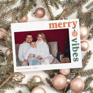 Festividades Cartão de Férias de Foto de Família com Vibrações