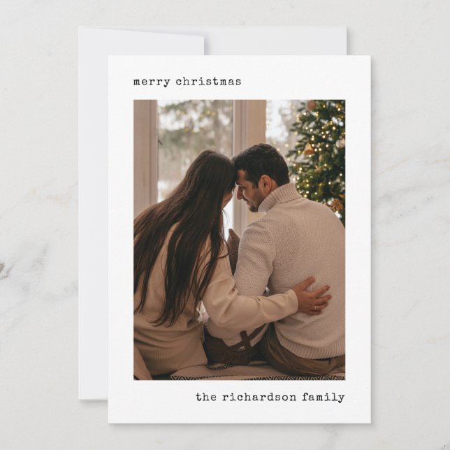 Festividades Cartão de Férias de Foto de Máquina de Escrever Mi (Frente)