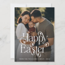 Cartão de Férias de Foto do Felz pascoa Moderno