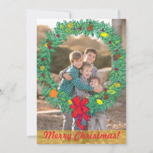 Festividades Cartão de Férias de Foto: Feliz Natal Wreath Fot