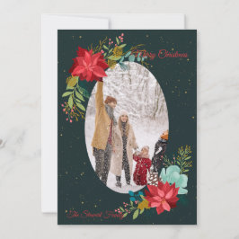 Festividades Cartão de Férias de Foto Floral Pintado à Mão