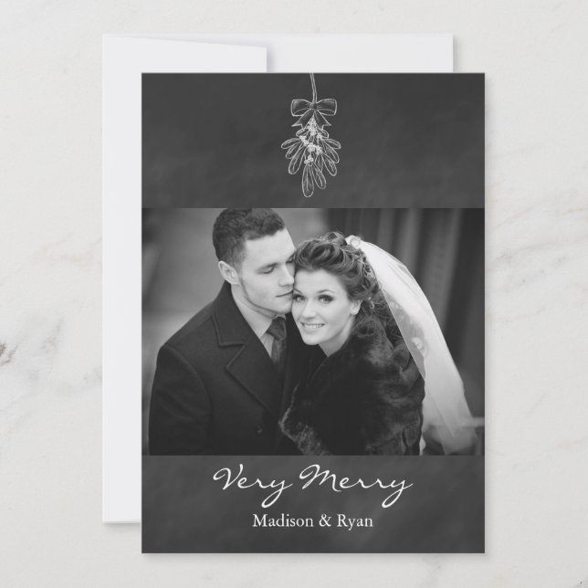 Festividades Cartão de Férias de Foto Mistletoe (Frente)