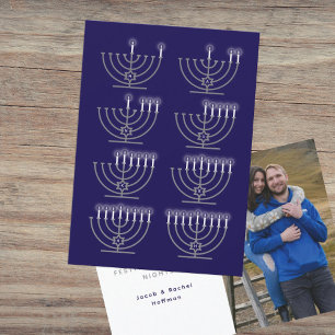 Festividades Cartão de Férias de Foto Oito Noites de Hanukkah