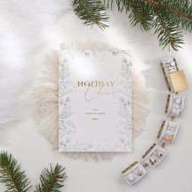 Cartão de Férias de Foto para Caligrafia Dourada d