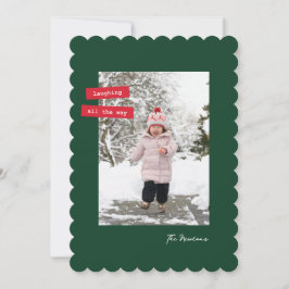 Festividades Cartão de Férias de Foto Única Rotulado Vermelho