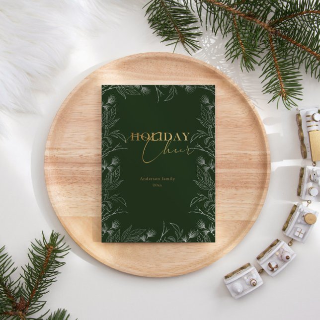 Festividades Cartão de Férias de Fotografia Dourada Wonder Wint (Criador carregado)