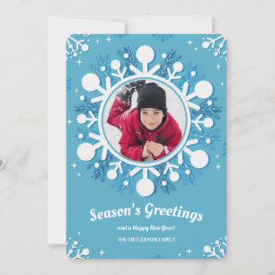 Festividades Cartão de Férias de Fotos de Floco de Neve