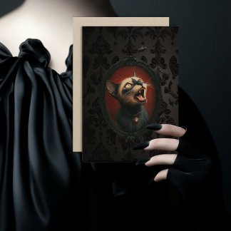 Festividades Cartão de Férias de Gato Louco