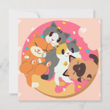 Cartão de Férias de Gatos