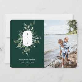 Festividades Cartão de Férias de Joia Botânica Moderna Verde