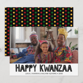 Festividades Cartão de Férias de Kwanzaa com Foto Feliz
