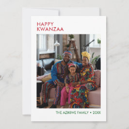 Festividades Cartão de Férias de Kwanzaa Feliz Moderno com Foto