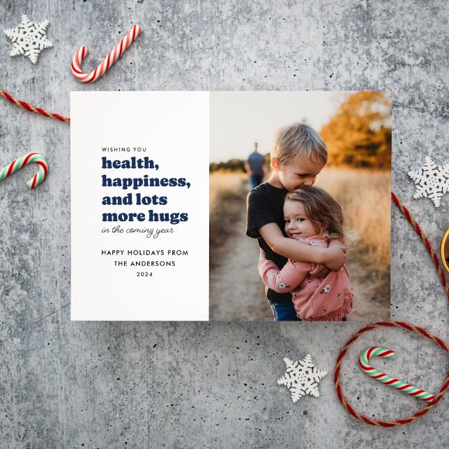 Festividades Cartão de Férias de Muitos Mais Hugs (Azul) (Criador carregado)