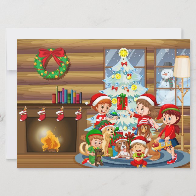 Festividades Cartão de Férias de Natal (Frente)