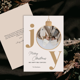 Festividades Cartão de Férias de Natal Branco da JOY Fotográfic