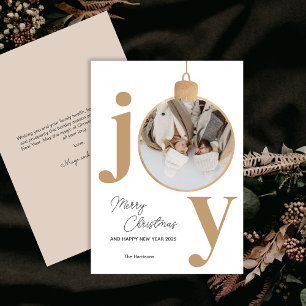 Festividades Cartão de Férias de Natal Branco da JOY Fotográfic