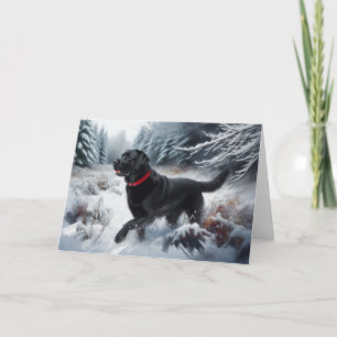 Festividades Cartão de Férias de Natal com Cachorro Labrador Re