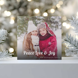 Festividades Cartão de Férias de Natal da Família Peace Love